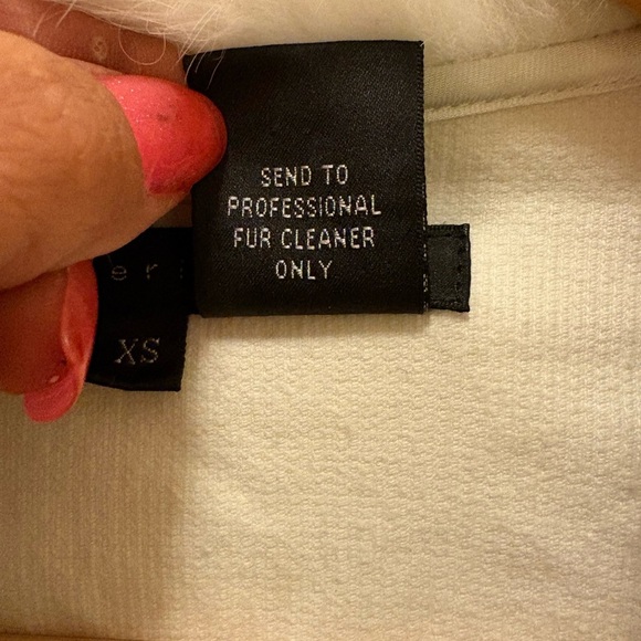 Vintage Y2K Sheri Bodell Corduroy White 100% Rabbit Fur Trim Jacket Sz XS - Picture 15 of 16